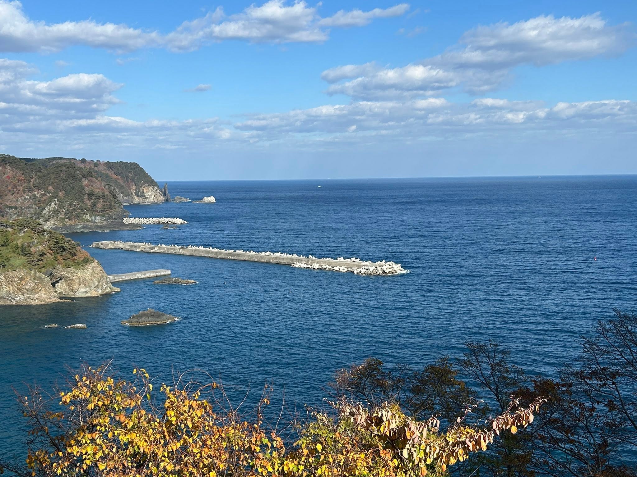 三陸の海と断崖